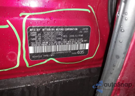 2022 Mitsubishi Outlander Sel 2.5 2Wd/Sel Special Edition 2Wd z USA, uszkodzony, nr VIN JA4J3VA86NZ024734